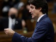Prime Minister Justin Trudeau during question period in the House of Commons on Parliament Hill after police ended three weeks of an occupation of the capital by protesters in Ottawa on Feb. 21, 2022.