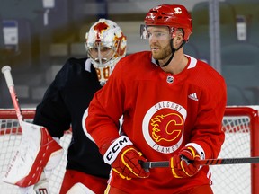Jonathan Huberdeau during Thursday's training camp.