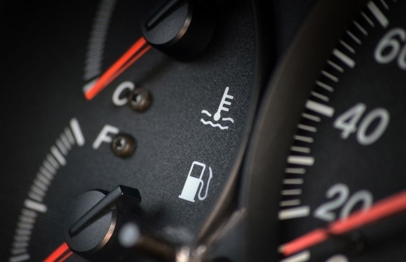 Fuel gauge dash board close up