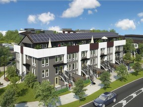 An artist’s rendering of Avalon Master Builder’s Zen Sequel, which offers net-zero and net-zero ready townhomes. Courtesy, Avalon Master Builder