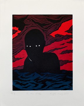 Kadijah Morley's linocut at Wake is in the Future Forwards portfolio available on SNAP on August 12th.
