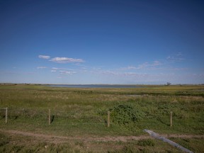 Tenaille Lake near Doug Wilson’s ranch has been drying up.