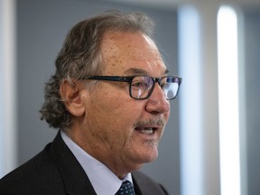 Attorney Aaron Fox speaks for the Saskatchewan State Police Commission to release findings on workplace issues within the Esteban Police Department on Thursday, October 6, 2022 in Regina.