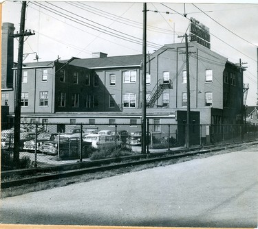 Scott-McHale shoe factory on Bathurest street at the CNR, sold and moved to Wellington Road, 1959. (London Free Press files)