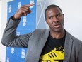 Former Montreal Impact and Canadian international player Patrice Bernier during a news conference in Montreal after the 2026 World Cup was awarded to Canada, Mexico and the United States on June 13, 2018.