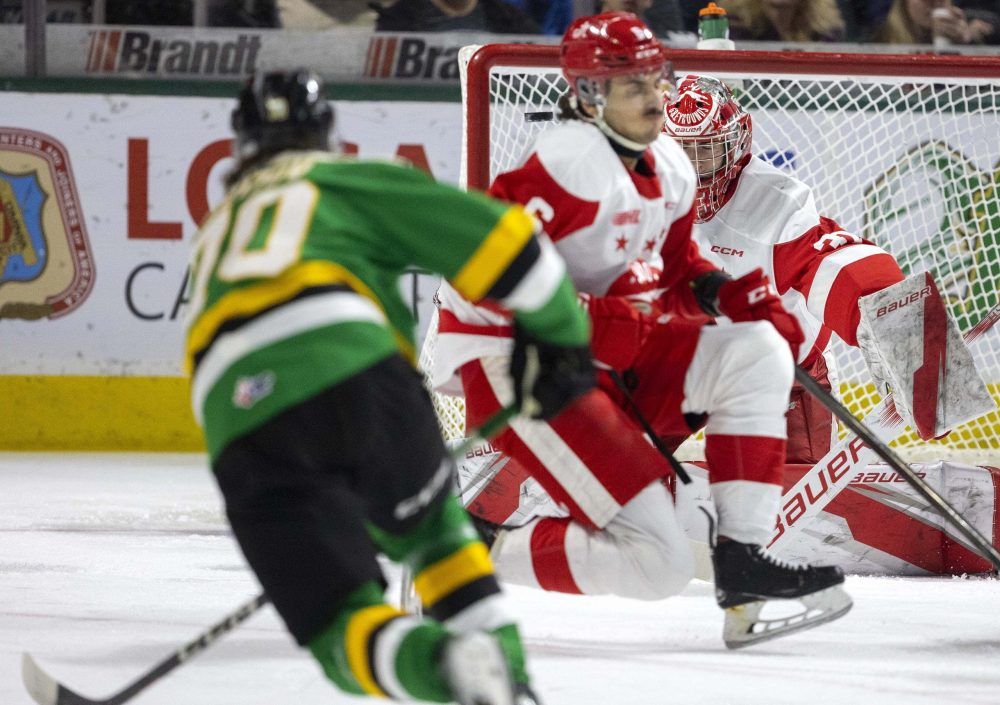 Soo Greyhounds Lose 6 3 To The London Knights In OHL Action Sault Star