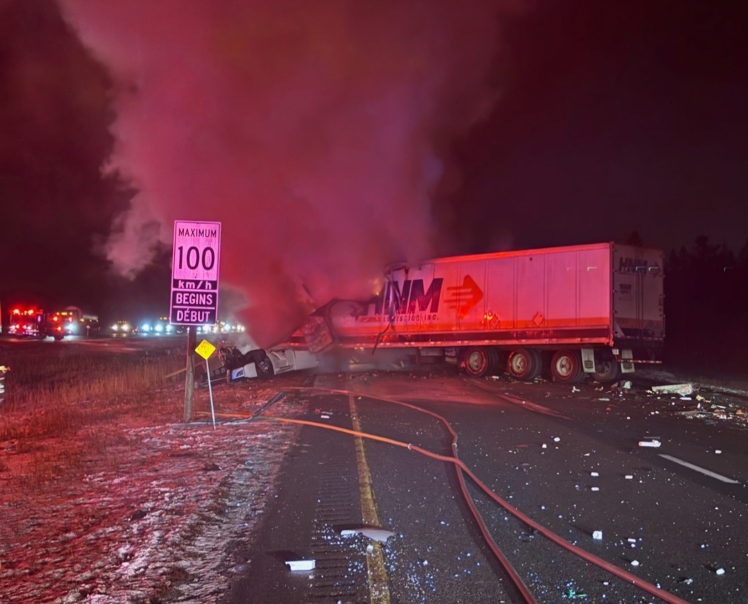 Tractor Trailer Collision Closes Down Highway 401 In Kingston The