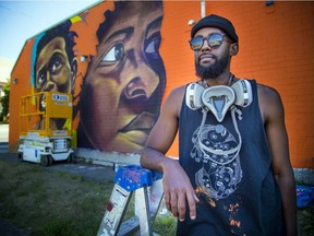 OTTAWA — June 20, 2020 — Kalkidan Assefa who is known as DRPN Soul, a local artist and muralist was working on a large mural on Somerset Street Saturday, June 20, 2020.