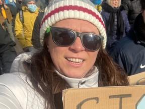 Tatiana Lebedeva, a Russian living in Ottawa, has joined protests against the invasion of Ukraine. Credit: Tatiana Lebedeva