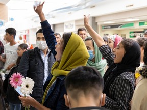 Maryam Masoomi and Fatima Masoomi welcome their friends to Saskatoon on August 27, 2022.