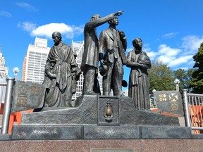 Front view of “The Gateway to Freedom” statue, a memorial to the Underground Railroad, in Detroit. DONALD DUENCH/TORONTO SUN