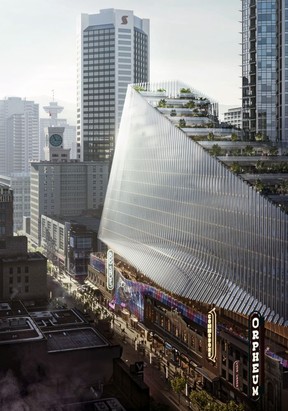 Renderings of a development proposed by Bonnis Properties for the 800-block of Granville Street in Vancouver.