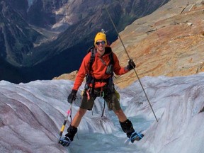 Ben Pelto, a glaciologist and UBC researcher, pictured on top of the Zillmer Glacier near Valemount, B.C. Photo credit: Erica Tung.