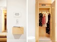 A view inside the fitting room at a Reformation store featuring a tech-driven retail concept.