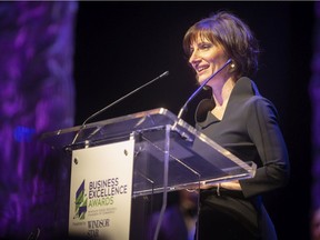 Federica Nazzani, Managing Partner of Capital Assist (Valuation) Inc., receives the ATHENA Leadership Award at the 2022 Business Excellence Awards at the Chrysler Theatre on Thursday, May 19, 2022.