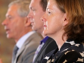 Ted Morton, Doug Griffiths and Alison Redford prepare for the inevitable cage match portion of the leadership race.
