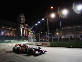 Glittering lights and a romantic night skyline made the Singapore Grand Prix a breathtaking spectacle. (Getty Images)