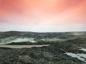 Slag, muck and mire at Suncor's oilsands operation near Fort McMurray. Photo by Ted Jacob/Calgary Herald.