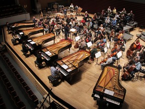 Six grand pianos graced the stage at Jack Singer Concert Hall as the CPO rehearsed for Pianomania.