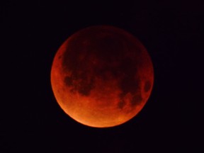 The lunar eclipse, photographed December 10, 2011. Photo by Richard Spence