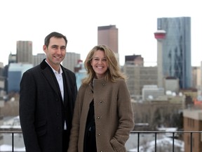 Anne Clarke , director of sales for The River, and Chris Bourassa, chief operating officer of Ledcor Properties, which is building the new luxury condo project.