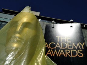 A giant statue of Oscar is placed at the red carpet on February 24, 2012 during the preparations for the 84th annual Academy Awards in Hollywood, California. The Oscars will be presented on February 26 at the Kodak Theatre in Hollywood.    AFP PHOTO/JOE KLAMAR (Photo credit should read JOE KLAMAR/AFP/Getty Images)