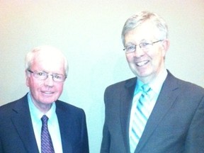 Pictured are John Scott and R. Gary Dickson, Q.C., two of the original founders of Calgary Legal Guidance.