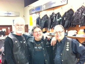 Pictured, from left, are Motorcyle Ride for Dad executive committee members David Lambe, Rick Brown and Ron Parkinson at Cycleworks yesterday.