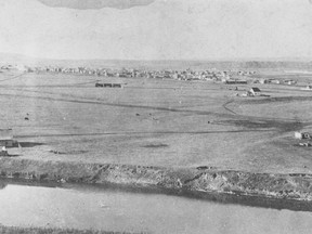 A historical photo of the Elbow River in 1885, looking northwest from the east side of the river.
Photo: Courtesy, Glenbow Archives