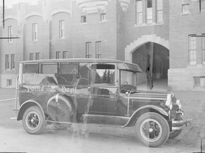 A police wagon used by Calgary police in the 1930's.
Photo: Calgary Herald archives