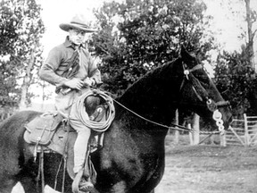 Prince of Wales (Duke of Windsor) on one of his EP Ranch horses, circa 1923.
