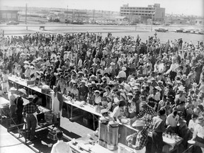 Chinook Centre's Stampede breakfast in the early 60s. Photo courtesy Chinook Centre.