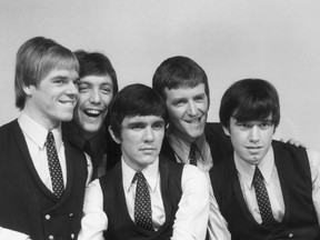 The British pop group The Dave Clark Five rocked the Corral at the '65 Stampede  L-R: Lenny Davidson, Dave Clark, Rick Huxley, Denis Payton, and Michael Smith. Photo by Hulton Archive/Getty Images