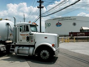 A gas truck pulls into the tanker farm at BP's refinery in Whiting, Indiana, outside Chicago. Bloomberg News