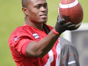 LB/DB Brandon Isaac is taking his ball and running all the way to Toronto after signing a free-agent deal with the Argos on Tuesday. Photo, Leah Hennel, Calgary Herald