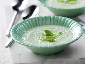 Chilled Cucumber Apple and Mint Soup. Courtesy / Dairy Farmers of Canada