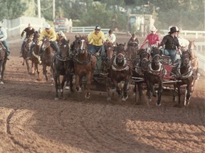 A chuckwagon was part of a Stampede promotional tour of Great Britain in 1981.