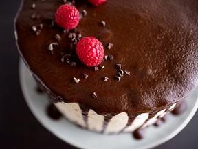 Dark Chocolate Raspberry Buttercream Cake with Ganache Drizzle. Photo courtesy, Life Is Great.