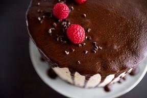 Dark Chocolate Raspberry Buttercream Cake with Ganache Drizzle. Photo courtesy, Life Is Great.