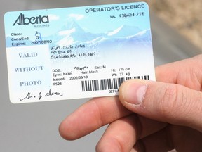 Alberta's current driver's licence has changed from the time they were printed on linen.  Herald file photo.