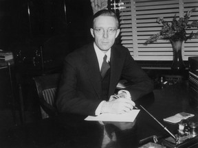 Alberta Premier Ernest Manning in the early days of his Social Credit government.  
Herald file photo.