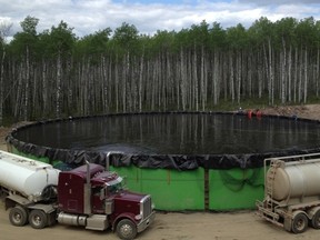 A modular tank system developed by Fraction Energy Services of Calgary is among several water storage solutions being offered by fluid management companies. Expect more at the Global Petroleum Show next week.