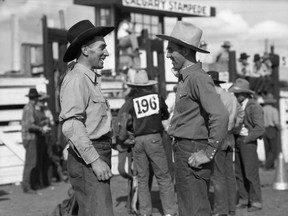 Herman Linder (L) and Urban Doan at Calgary Stampede  - Courtesy Glenbow Archive  image #: NA-3164-81