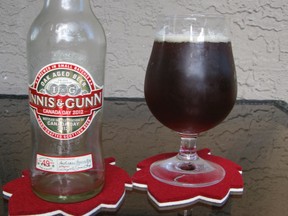 Innis & Gunn's Canada Day commemorative ale — complete with maple leaf coasters for the occasion.