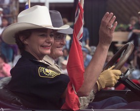 Police chief Christine Silverberg in 1996 Stampede parade. Herald file photo.