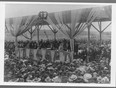 Lieutenant-Governor George Henry Vickers Bulyea gives his first speech to the citizens of the newly created province of Alberta. Sir Wilfrid Laurier, right of pillar, was in attendance. 
Photo: Courtesy, Glenbow Archives