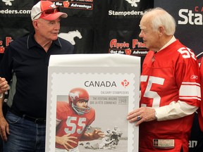 Wayne (Thumper) Harris, right, and former Stamps teammate Larry Robinson.
