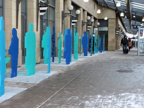 TransitStory by Canadian artist Jill Anholt was installed at Centre Street LRT platform in February. Lorraine Hjalte/Herald