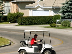 A resolution calling on Alberta Transportation to make golf carts a registered vehicle for use on municipal roads was approved last month, reports the Herald, with the observation that speed limits should be put in place and the measure should be restricted to communities of less than 5,000 people.