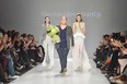 Designer Duy Nguyen wins the Mercedes Benz Start Up National Final at Toronto Fashion Week in Toronto. Photo: The Canadian Press.